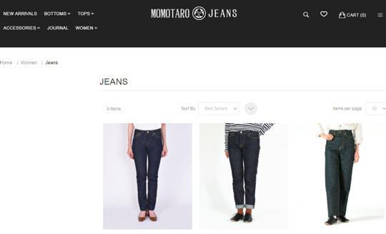 Momotaro Jeans official website