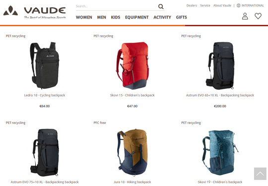 Vaude official website backpacks
