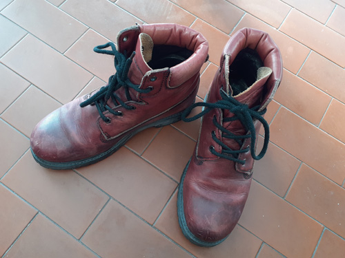 a pair of boots similar to Timberlands